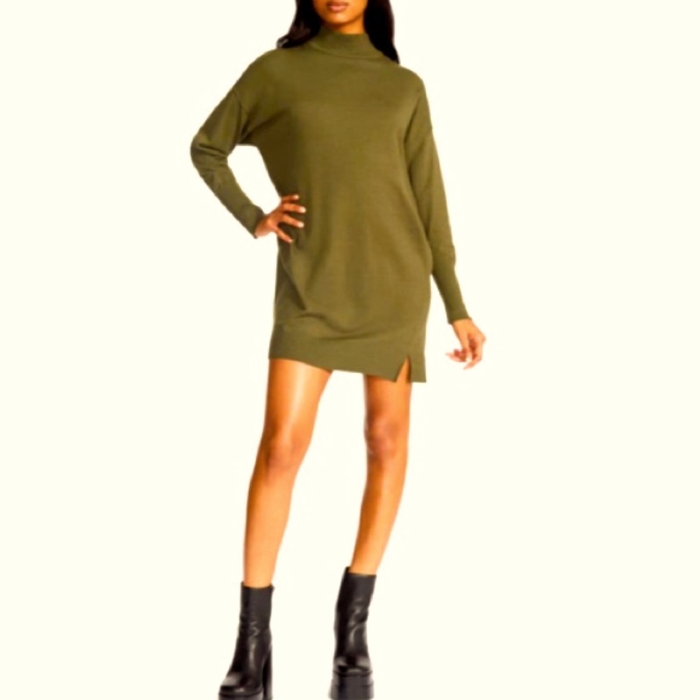 Rosie Mock Neck Long Sleeve Sweater Dress
